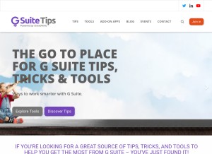 How gsuitetips.com looks like on a tablet such as an iPad.