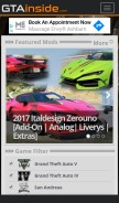 How gtainside.com looks like on a mobile device such as an iPhone.