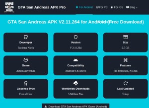 How gtasaapkpro.com looks like on a tablet such as an iPad.