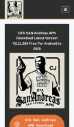 How gtasanapks.com looks like on a mobile device such as an iPhone.