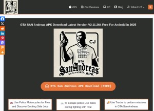 How gtasanapks.com looks like on a tablet such as an iPad.
