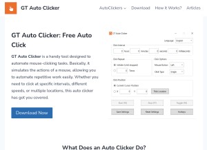 How gtautoclicker.com looks like on a tablet such as an iPad.