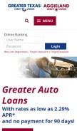How gtfcu.org looks like on a mobile device such as an iPhone.
