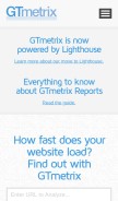 How gtmetrix.com looks like on a mobile device such as an iPhone.