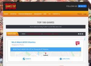 How gtop100.com looks like on a tablet such as an iPad.