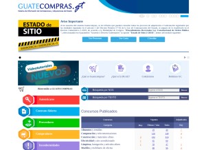 How guatecompras.gt looks like on a tablet such as an iPad.