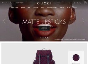 How gucci.com looks like on a tablet such as an iPad.