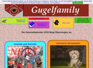 How gugelfamily.com looks like on a tablet such as an iPad.