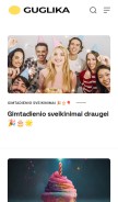 How guglika.lt looks like on a mobile device such as an iPhone.