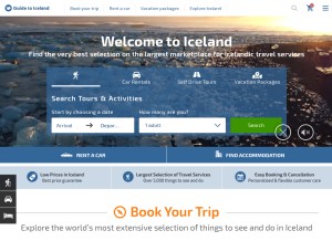 How guidetoiceland.is looks like on a tablet such as an iPad.