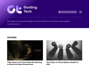 How guidingtech.com looks like on a tablet such as an iPad.
