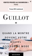How guillotwatches.com looks like on a mobile device such as an iPhone.