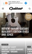 How guitar.com looks like on a mobile device such as an iPhone.