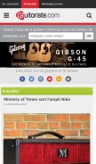 How guitariste.com looks like on a mobile device such as an iPhone.