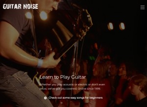 How guitarnoise.com looks like on a tablet such as an iPad.
