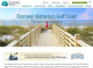 How gulfshores.com looks like on a tablet such as an iPad.