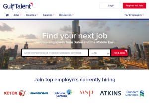 How gulftalent.com looks like on a tablet such as an iPad.