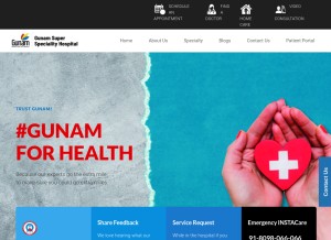 How gunamhospital.com looks like on a tablet such as an iPad.
