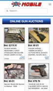 How gunauction.com looks like on a mobile device such as an iPhone.
