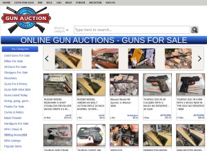 How gunauction.com looks like on a tablet such as an iPad.
