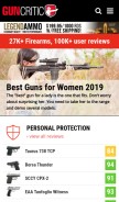 How guncritic.com looks like on a mobile device such as an iPhone.