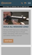 How guns.com looks like on a mobile device such as an iPhone.