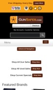 How gunsafes.com looks like on a mobile device such as an iPhone.