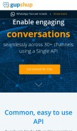 How gupshup.io looks like on a mobile device such as an iPhone.