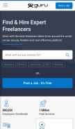 How guru.com looks like on a mobile device such as an iPhone.