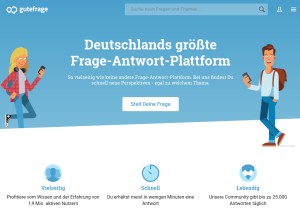 How gutefrage.net looks like on a tablet such as an iPad.