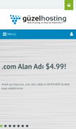 How guzelhosting.com looks like on a mobile device such as an iPhone.