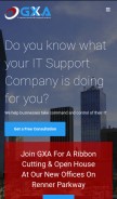 How gxanetworks.com looks like on a mobile device such as an iPhone.