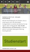 How h-da.de looks like on a mobile device such as an iPhone.