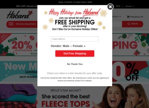 How haband.com looks like on a tablet such as an iPad.