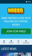 How habbo.com looks like on a mobile device such as an iPhone.