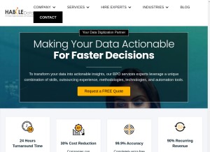 How habiledata.com looks like on a tablet such as an iPad.