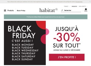 How habitat.fr looks like on a tablet such as an iPad.