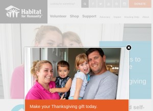 How habitat.org looks like on a tablet such as an iPad.