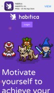 How habitica.com looks like on a mobile device such as an iPhone.