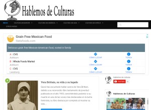 How hablemosdeculturas.com looks like on a tablet such as an iPad.
