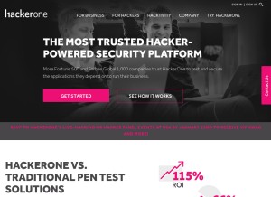 How hackerone.net looks like on a tablet such as an iPad.