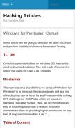 How hackingarticles.in looks like on a mobile device such as an iPhone.