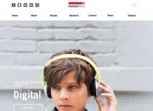How haddad.com looks like on a tablet such as an iPad.