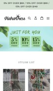 How hahadress.com looks like on a mobile device such as an iPhone.