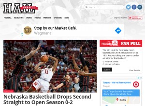 How hailvarsity.com looks like on a tablet such as an iPad.