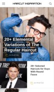 How haircutinspiration.com looks like on a mobile device such as an iPhone.