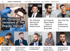 How haircutinspiration.com looks like on a tablet such as an iPad.