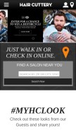 How haircuttery.com looks like on a mobile device such as an iPhone.