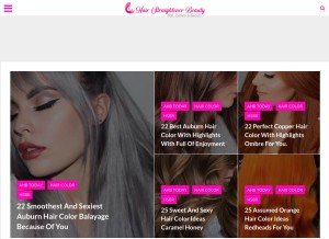 How hairstraightenerbeauty.com looks like on a tablet such as an iPad.