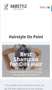 How hairstyleonpoint.com looks like on a mobile device such as an iPhone.